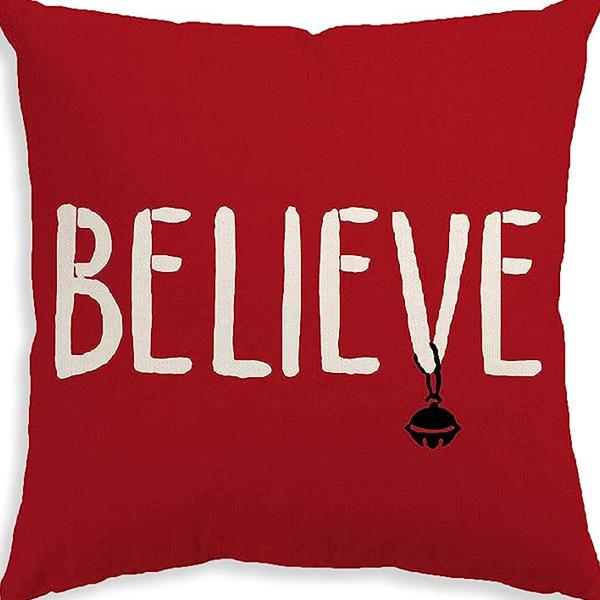 Christmas Pillowcase Linen Print Elk Snowman Home Decoration Sofa Cushion Cover