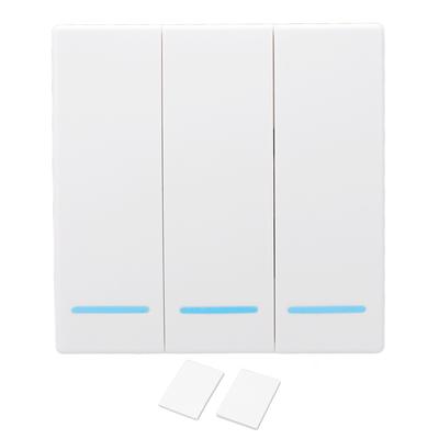 Drahtloser Lichtschalter Smart Fernbedienungsschalter Wandschalter 433MHz für Zuhause Büro 3-fach