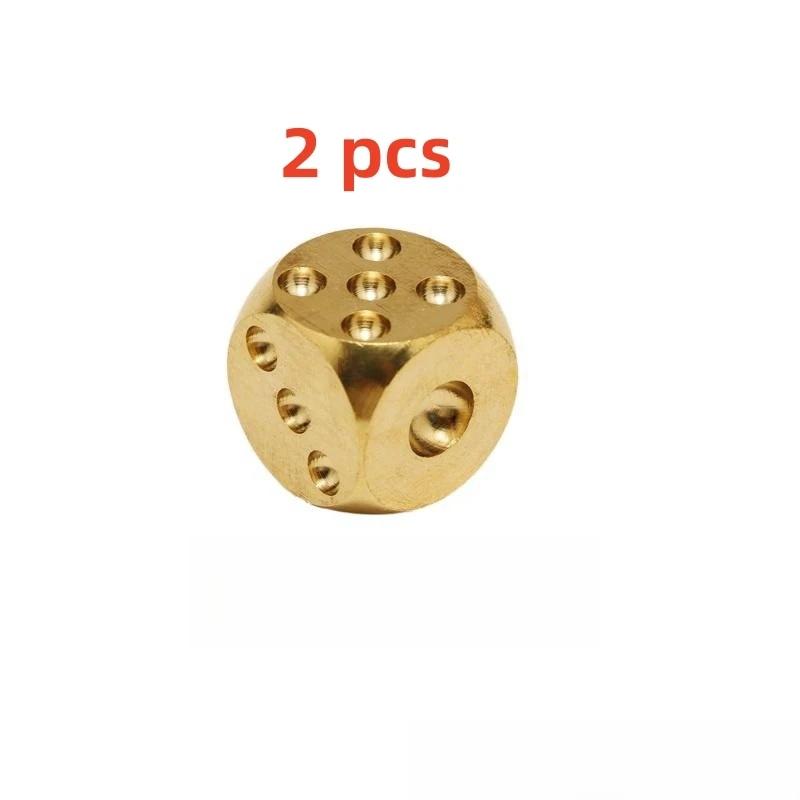 

15mm 2pcs Pure Copper Metal Solid Dice Handmade Bar KTV Chess And Card Supplies Toy Ornaments Party Game Tools