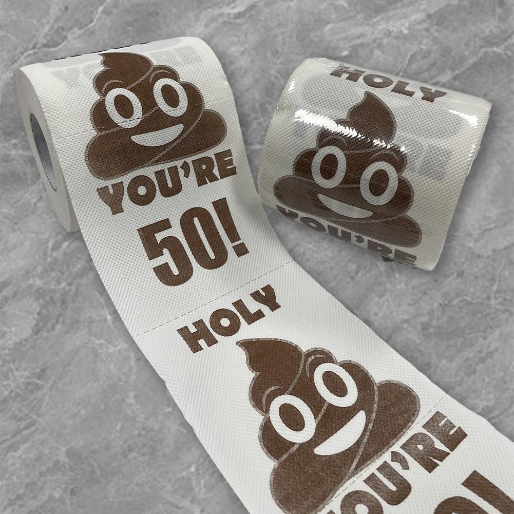 Poop Printed Funny Toilet Paper Roll 30/40/50/60st Birthday Decorations Toilet Paper Birthday Gifts for Women and Men Party