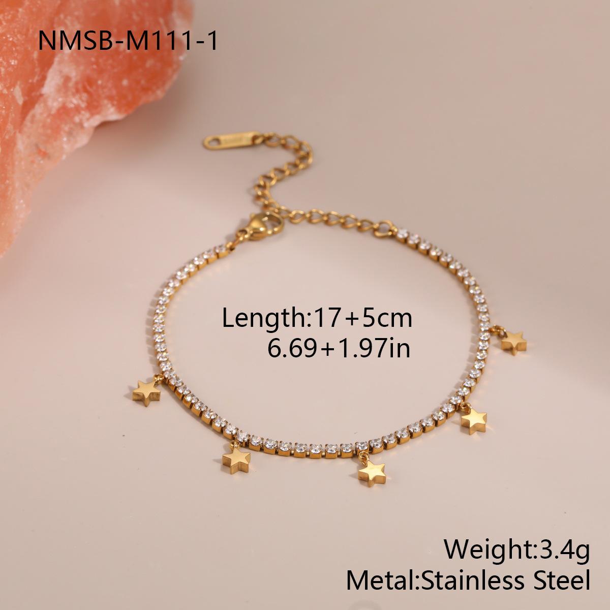 GEMCHIC Women s Luxury Vintage Full Diamond Stainless Steel Necklace and Bracelet Set Minimalist Fashion Jewelry