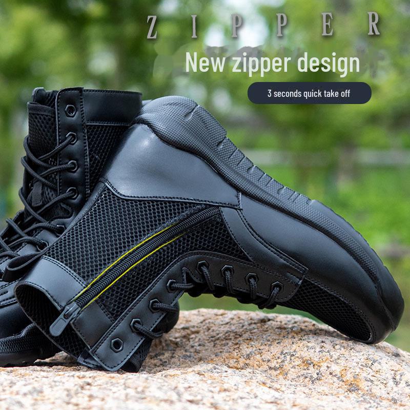 Lato 2025 Unisex Siateczkowe Oddychające Buty Taktyczne: Buty outdoorowe typu high-top do ochrony i treningu