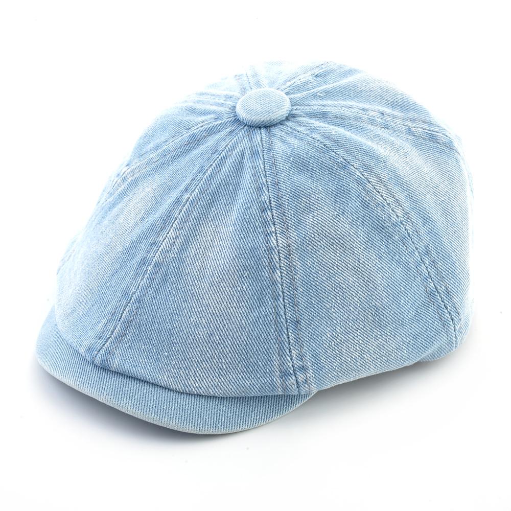 Men'S Beret Hat New Fashion Newsboy Caps Male Outdoor Streetwear Berets Washed Denim Peaked Cap Men Casual Vintage Boina Hats