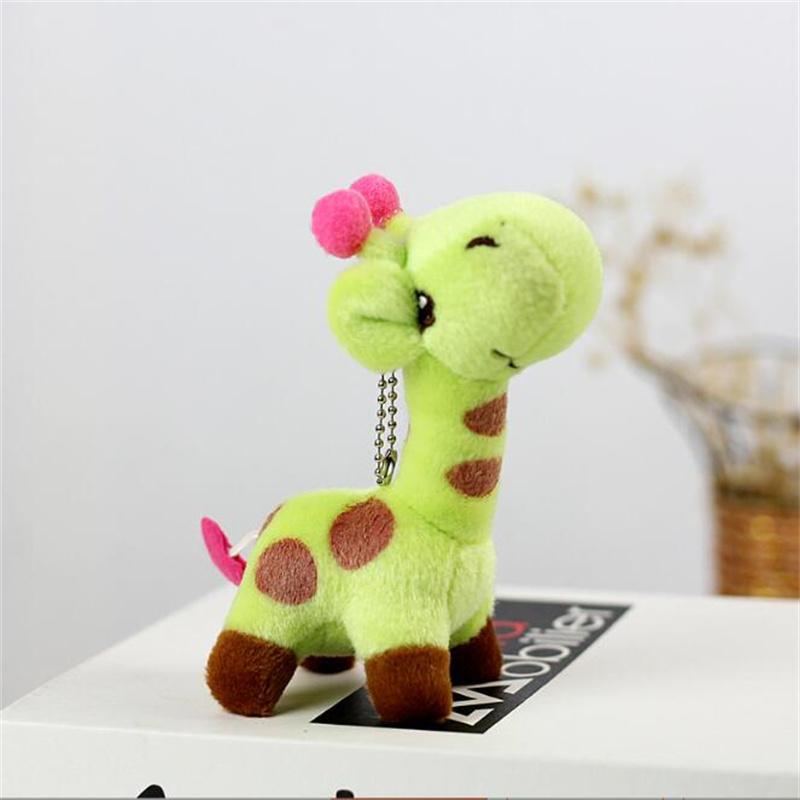 12CM Cute Plush Toys Color Deer Stuffed Giraffe Pendant Wedding Game Company Small Animal Doll For Christmas Gift