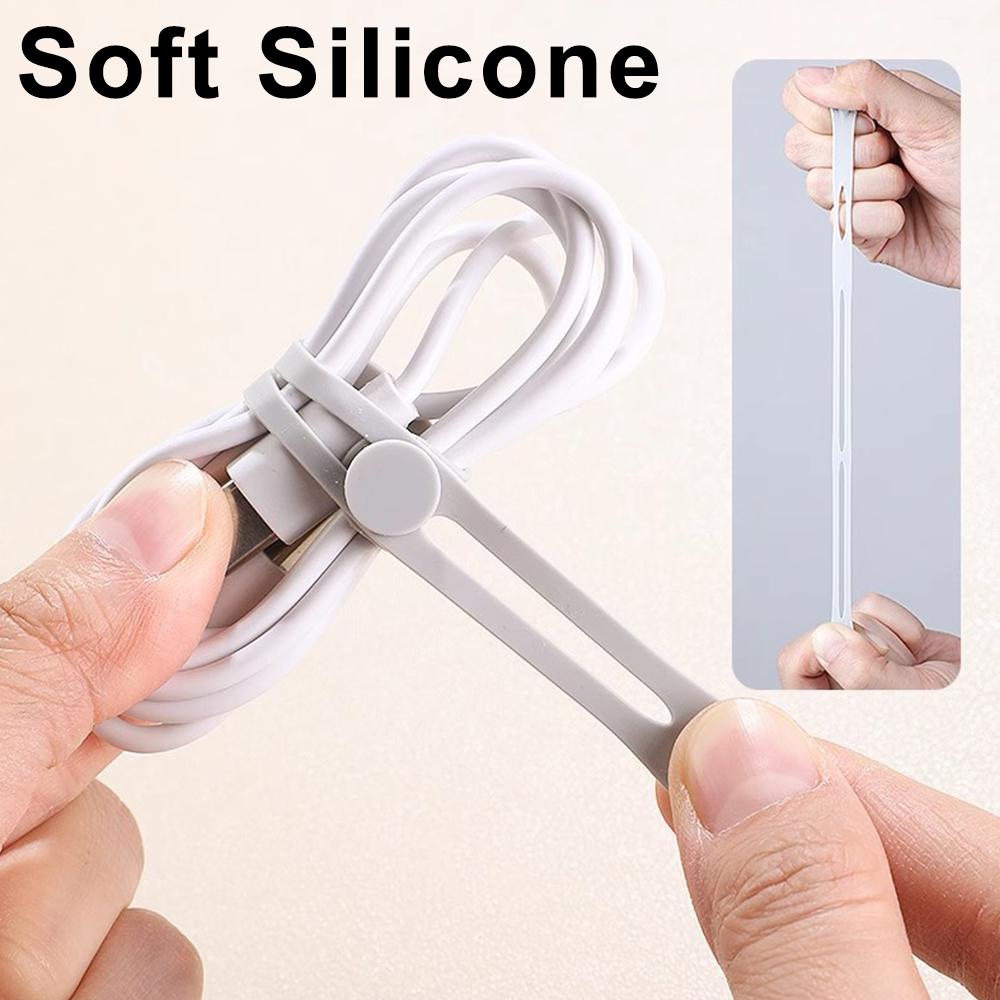 Fascette per Cavi in Silicone Morbido Cinghie Regolabili Elastiche per Cavi Organizer per Fascio di Cavi Wrap Riutilizzabile per la Gestione dei Fili con Fibbia a Blocco