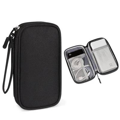 

Cable Storage Bag Portable Digital USB Gadget Storage Pouch Dustproof Charger Plug Electronic Organizer Travel Cable Organizer чёрный