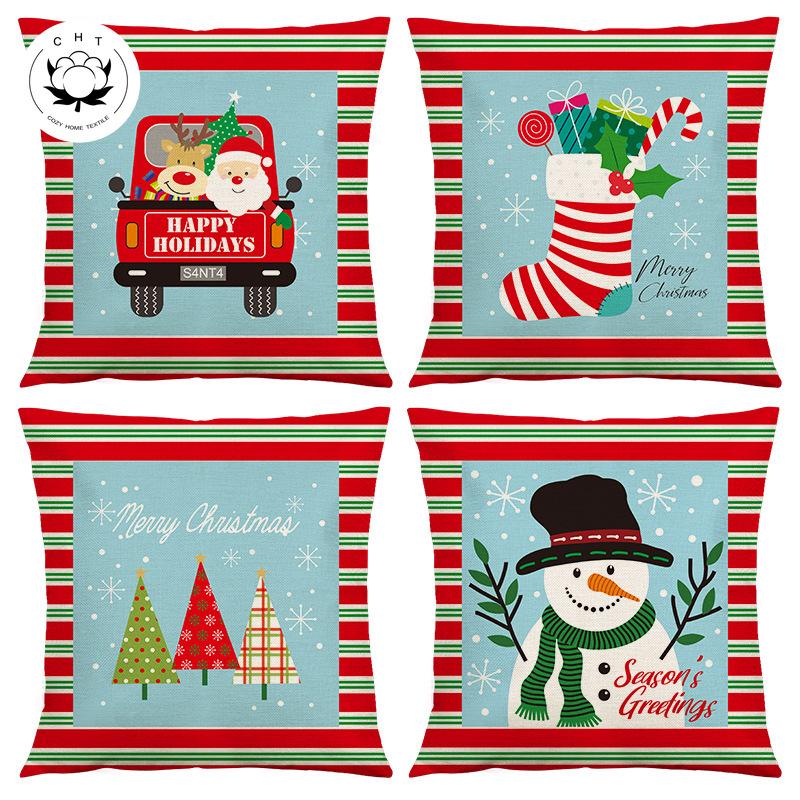 

Рождественский принт наволочка с узором для дома, гостиной, дивана, спальни, украшение, наволочка, автомобильный комплект, наволочка