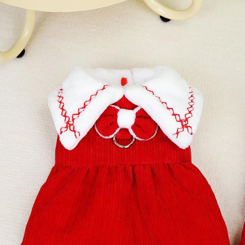 

Осенне-зимняя толстовка с капюшоном Pet Wick, рождественское платье с бантом, новогодний наряд, плюшевый кот, романтический комплект для пары питомцев XL