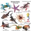 Marine Animal Simulation Model Figures: Shark, Dolphin, Hammerhead, Crab, Squid, Starfish for Kids' Education