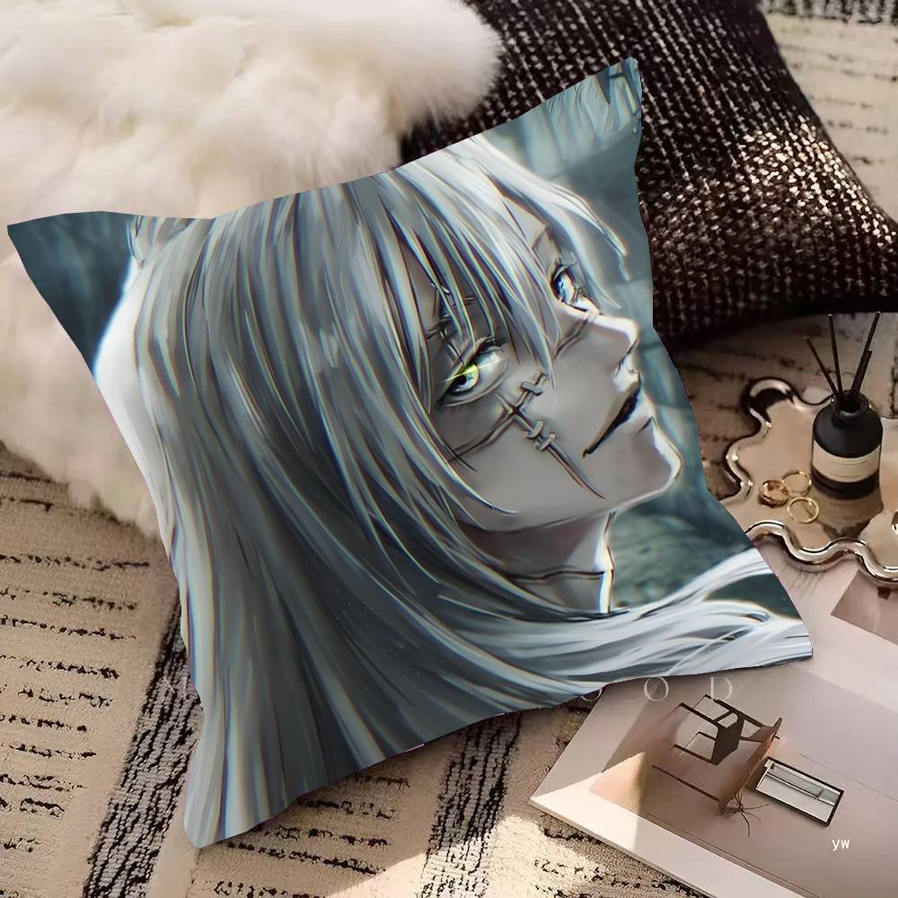 Anime Jujutsu Kaisen Mahito Pillow Case Square Pillow Bedroom Sofa Leisure Comfort Cushion Car Home Decoration