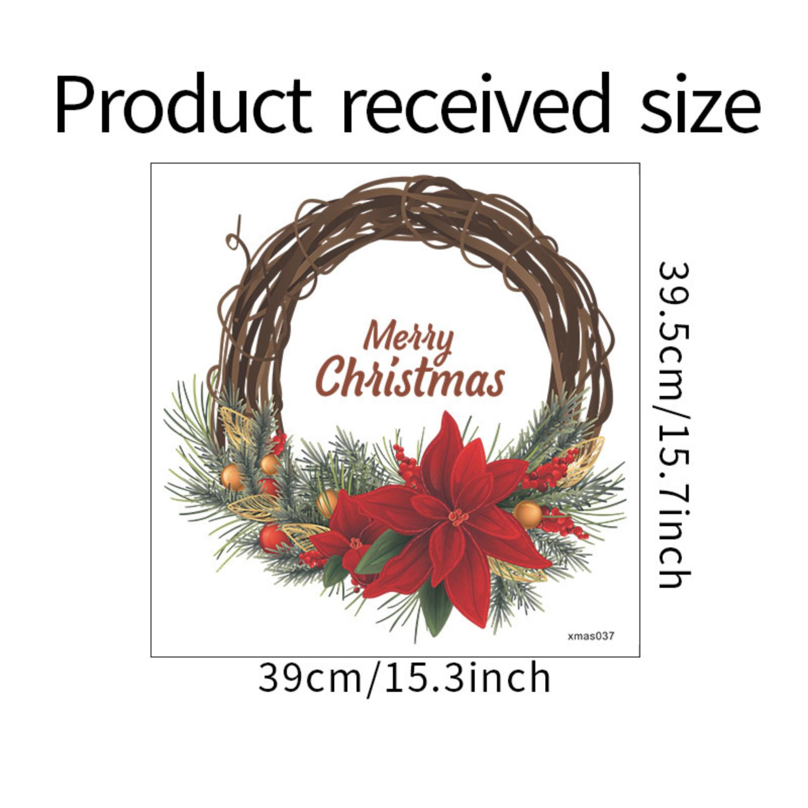 

Christmas Wreath Sticker Glass Window Wall Decoration Wall Sticker Self-adhesive One Size
