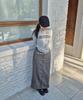 Maidibbeullumemolijeu Mm Text Long Sleeve Tee(Grey)