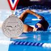 6.5cm Swimming Medal Competition Awards with Neck Ribbon Metal Winner Medals Gold/Silver/Bronze Medal for Sports Competition