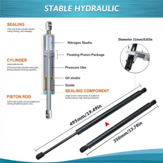 4Pcs Tailgate+Window Glass Gas Struts Lift Support For Nissan Pathfinder R51