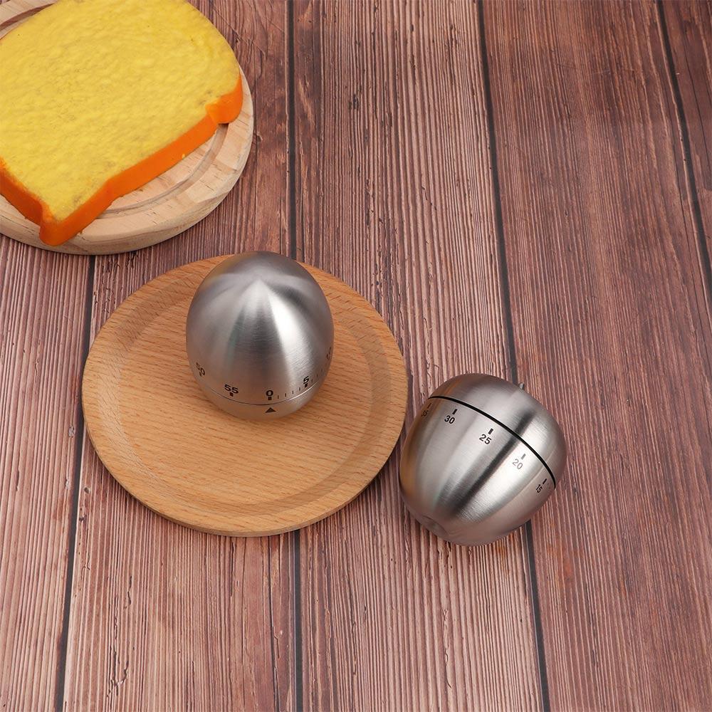

Baking Visual Egg Shaped Mechanical Stainless Steel Alarm Clock Kitchen Timer Reminder Countdown egg