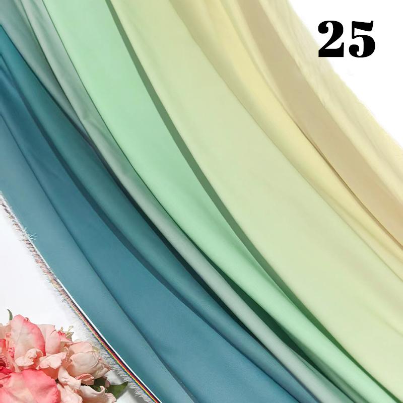 50cm Chiffon Gradient Fabric Hanfu Ancient Style Rainbow Gradient Fabric Stage Costume Design Skirt Dress DIY Sewing Material