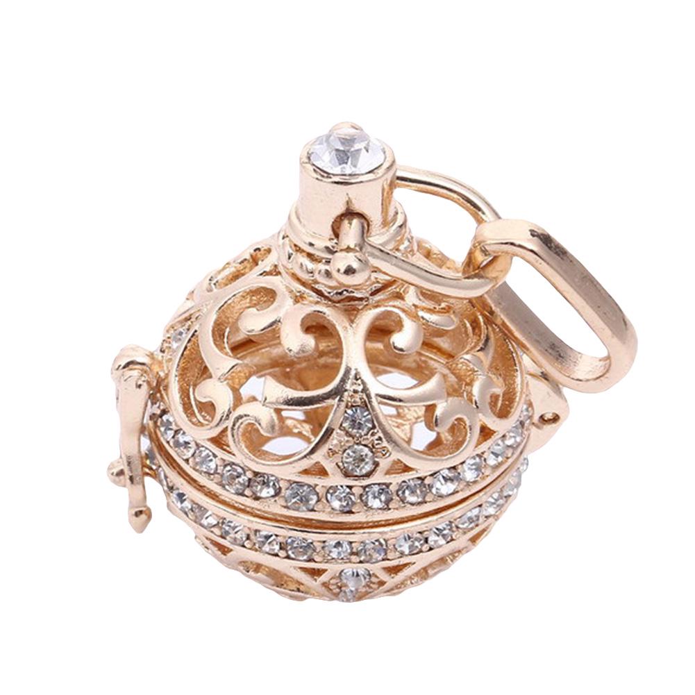 

ОЖЕРЕЛЬЕ BLUELANS, чудесный кубический циркониевый колокольчик, гармонирующий шар, женский цветочный медальон, резной ретро-колокольчик, призывающий ангелов, ожерелье для женщин, подарок золотистый