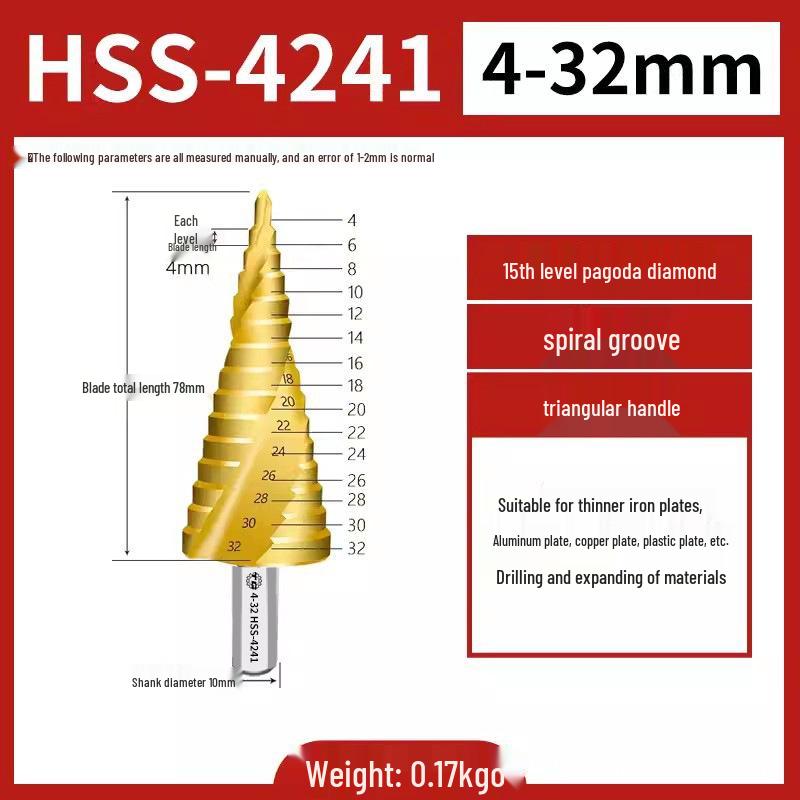 Tiangong Pagoda High-Hardness Universal Step Drill Bit Set for Stainless Steel