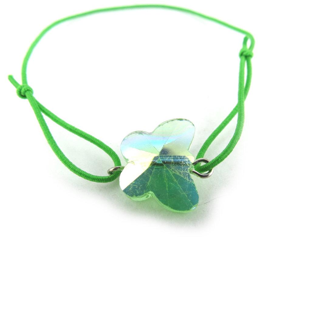 Les Trésors De Lily [N0253] - Green 'Crystal' Elastic Bracelet (butterfly)