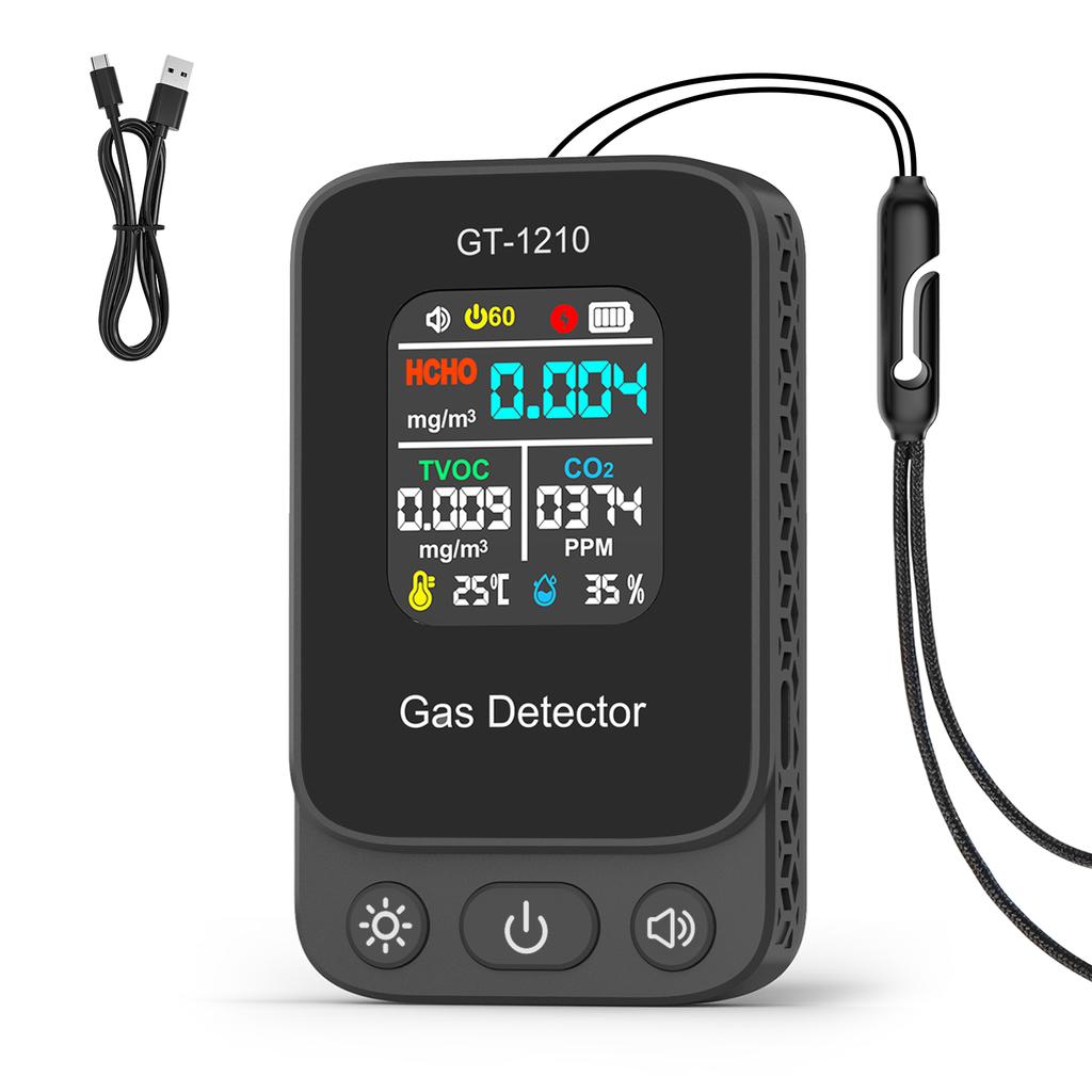 Mini 5 In 1 Air Quality Monitor CO2 HCHO TVOC Tester Temperature Humidity Meter Carbon Dioxide Detector For Indoor and Travel