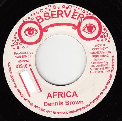 7inch Record DENNIS BROWN - Africa IOS10 Observer Jamaica Reggae, Ska & Dub Used