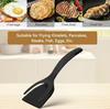 2-in-1 Silicone Shovel & Tweezers Tongs - Black Egg Flipper Pancake Spatula for Kitchen