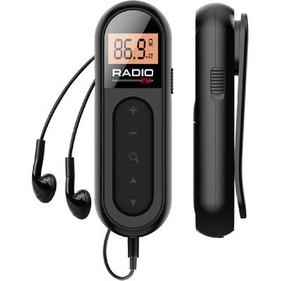 FM Walkman Radio, 300mAh Rechargeable Portable Pocket Transistor Radio, LCD Digital Tuning with Backlight, Stereo Sound, Belt Clip for