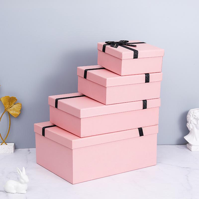 In-Stock Large Red Lid Christmas Gift Box Set with Tote Bag