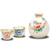 Waza No Kura Stylish Kutani Ware Sake Set with Camellia Perfect for Evening Drinks and Japanese Made In A Perfect Gift for Celebrating and 77th