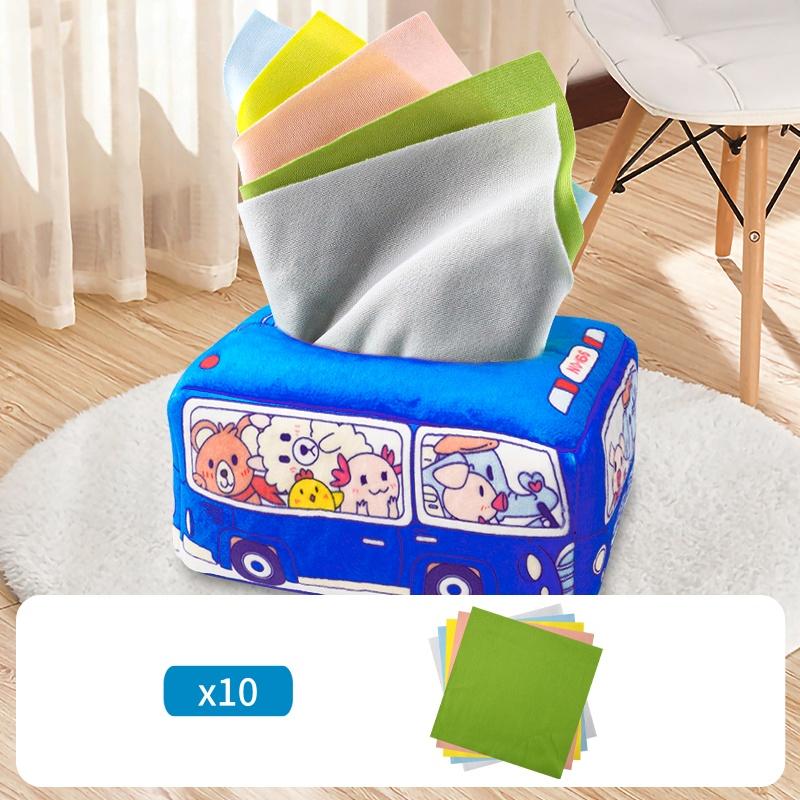 

Montessori Style Playthings Infant Tissue Box Soft Paper Baby Toddler Finger Exercise EducationalLearning Activities Tactile Plush Toy10Velour Cartoon/cartoon