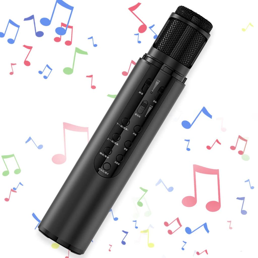 RELAX iSong Karaoke Microphone, Technical Standards Compliance Certified, Bluetooth Speaker, Wireless Charging, Smartphone Compatible, Vocal Cut,