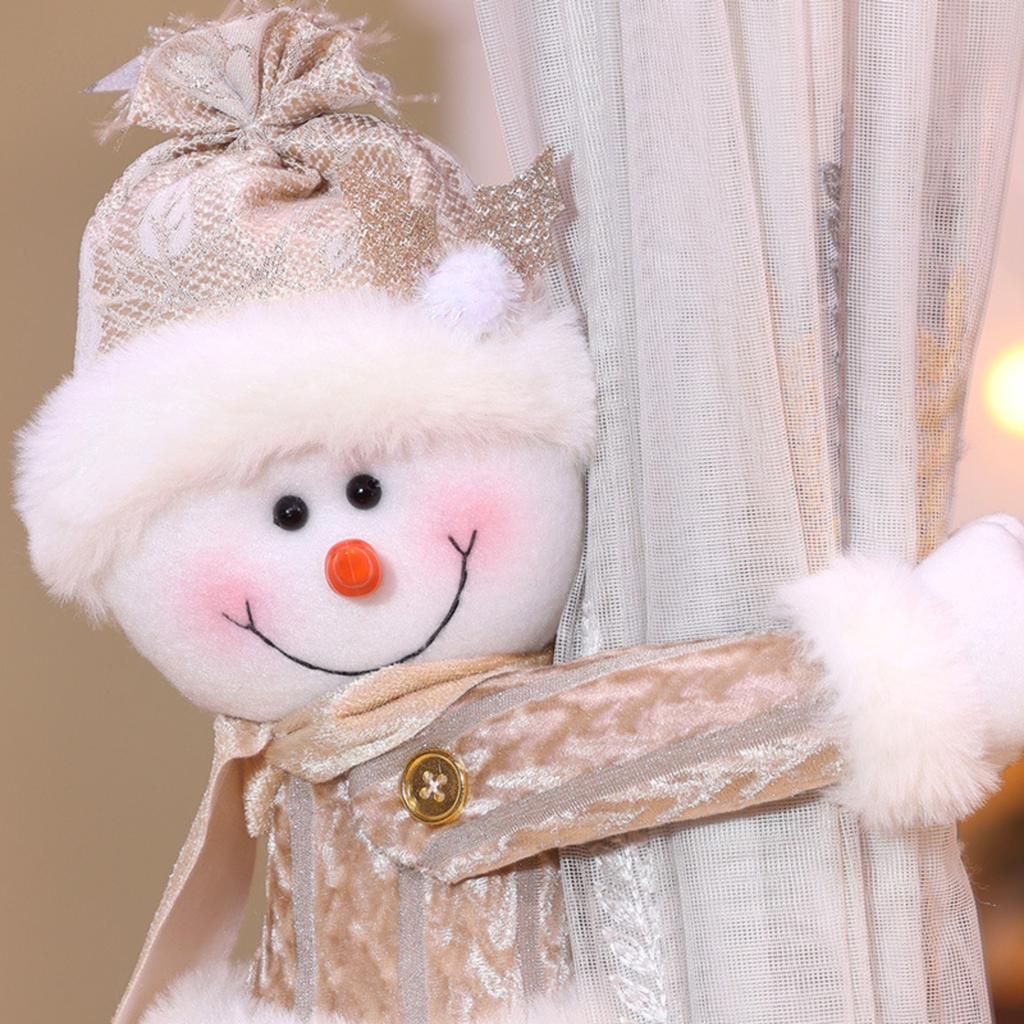Christmas Curtain Buckle Decoration, Christmas Creative Curtain, Elderly Person, Snowman, Cartoon Doll Buckle