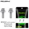 RISK 2pcs Bike Bottle Holder Screw Titanium Alloy MTB Bicycle M5x12 Cage Bolts Fixing Air Pump Bracket Screws For Cycling Repair 6