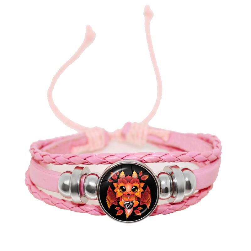 

2022 Creative Painting Animal Leaf Fox Wolf Cat Owl Koala Rabbit Deer Round Glass Dome Bracelet Handmade DIY Gift