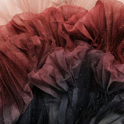 Gradient Plissee Mesh Stoff Akkordeon Plissee Stoff Für DIY Kleid Bühne Kostüm Hanfu Mode Hintergrund Decor Designer Stoff