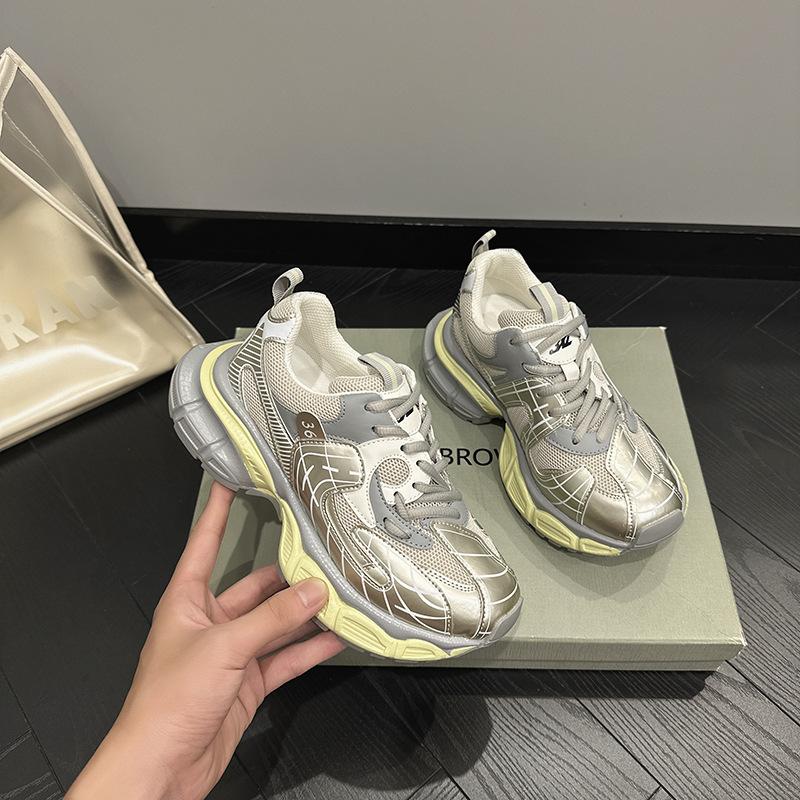 

Baxiu ранняя осень новая подошва-маффин папины кроссовки шнуровка модные универсальные повседневные спортивные туфли тренд 40 абрикосовый