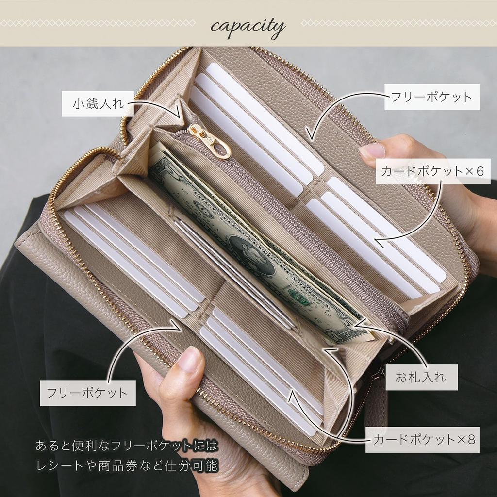 Smartphone shoulder bag with genuine water shoulder 3way MP2 [BLUE SINCERE] wallet, handbag, women's pouch, leather, repellent, large, horizontal,