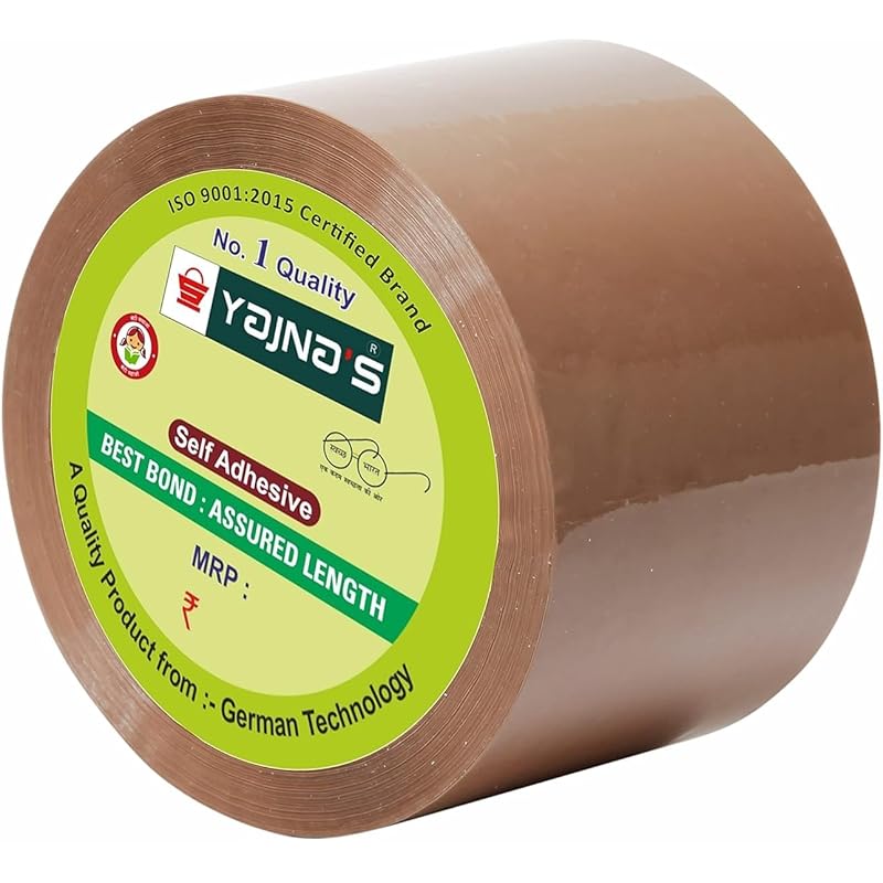 Yajnas 72Mm X 200 Meters, 3 Inch, Pack Of 1, Brown Bopp Self-Adhesive High-Strength Packing Tape Rolls | E-Commerce Pack