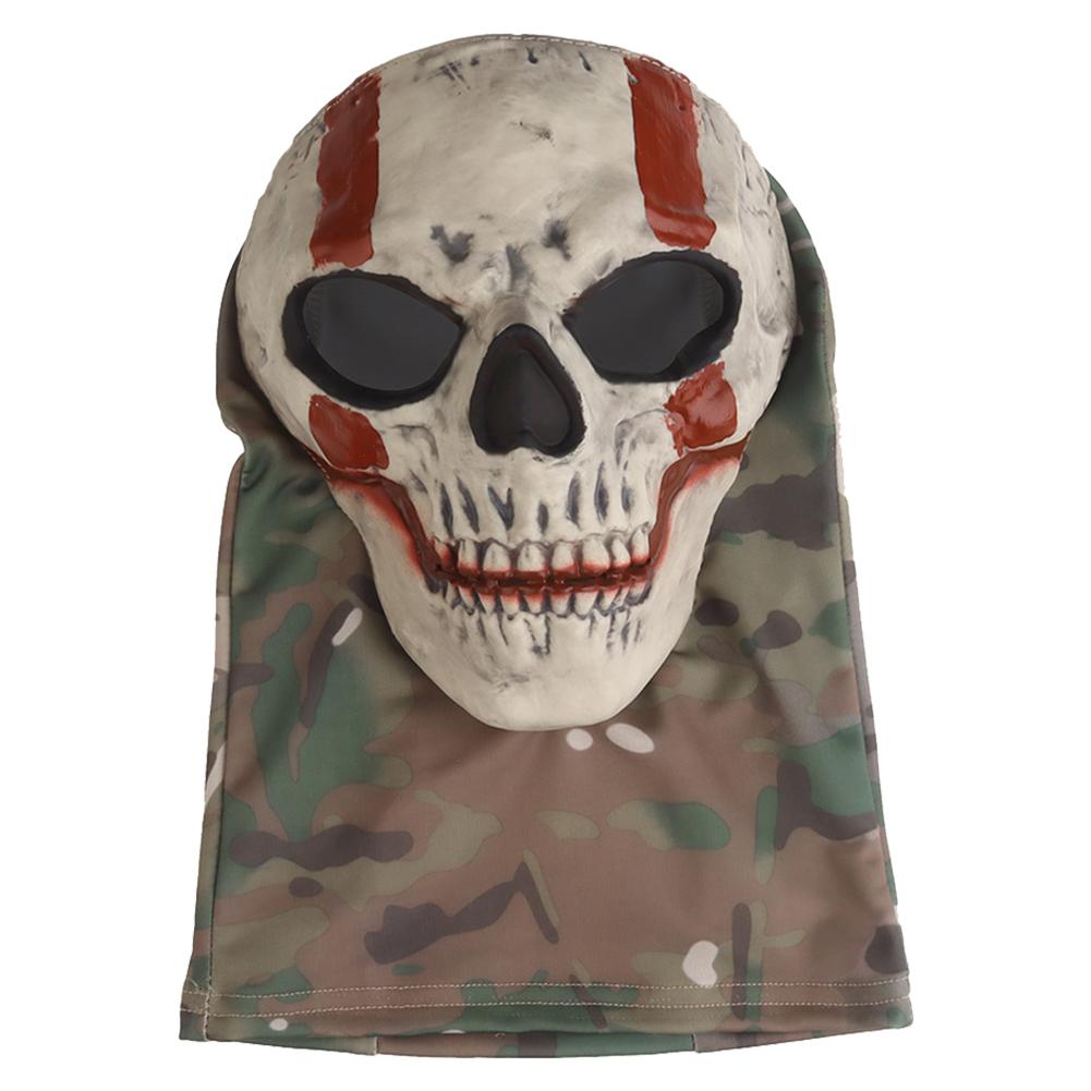 Paintball Full Mask Headgear Breathable Skull Head Soft Helmet Mask Creepy Full Face Headgear Halloween Cosplay Props