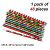Pack Of 48 Cartoon Christmas Pencils with Erasers for Kid Student Game Reward Wood Drawing Pencils for Writing Drawing