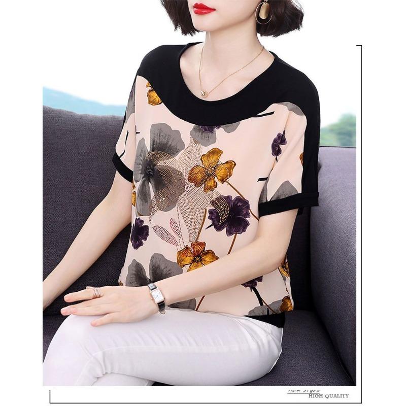 Short-sleeved Women's New Summer Western-style Shirts Large Size Loose Tops