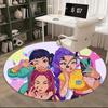 1 Stück Anime-Design Runder Teppich - Bürostuhlmatte, Rutschfester Teppich für Heimdekoration, Wohnzimmer, Schlafzimmer, Spielzimmer