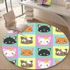 1pc Cat Faces Office Round Area Rug, Mat Suitable ForOffice, Under Office Chairs Bedroom Living Room Home Decor, Room Deco