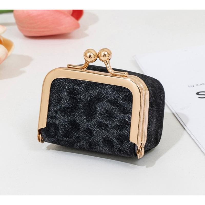 New Exquisite Leopard Print Diamond Ring Jewelry Bag Ring Necklace Earrings Jewelry Storage Box Mini Lipstick Bag Change Bag