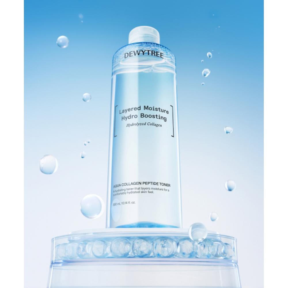 Dewytree [First Come First Served Basis] Aqua Collagen Peptide Toner 300ml + Cream 80ml Set  9ml 2 Free Toner 