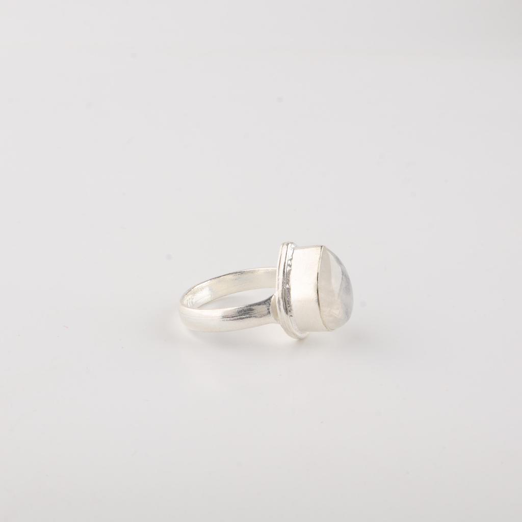 Natural Rainbow Moonstone Gemstone 925 Sterling Silver Wedding Jewelry Elegant Ring For Her RR-76-26