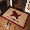 Red Cartoon Horse Welcome Doormat, Non‑Slip Anti‑Dirt Floor Mat, Vintage Cute Animal Print Entrance Rug, Decorative Carpet For F