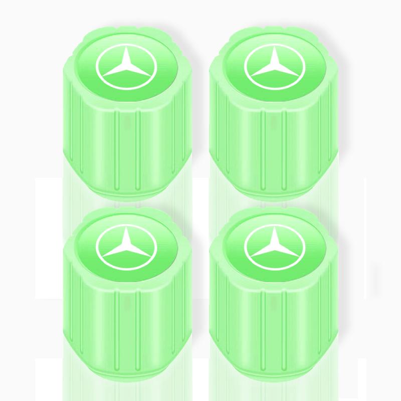 4Pcs Luminous Car Tire Valve Caps Badge Emblem Accessories For Mercedes Benz AMG GLE GLS GLC CLA GLB ML C500 C200 C300 W204 W206 W205 W212 W203