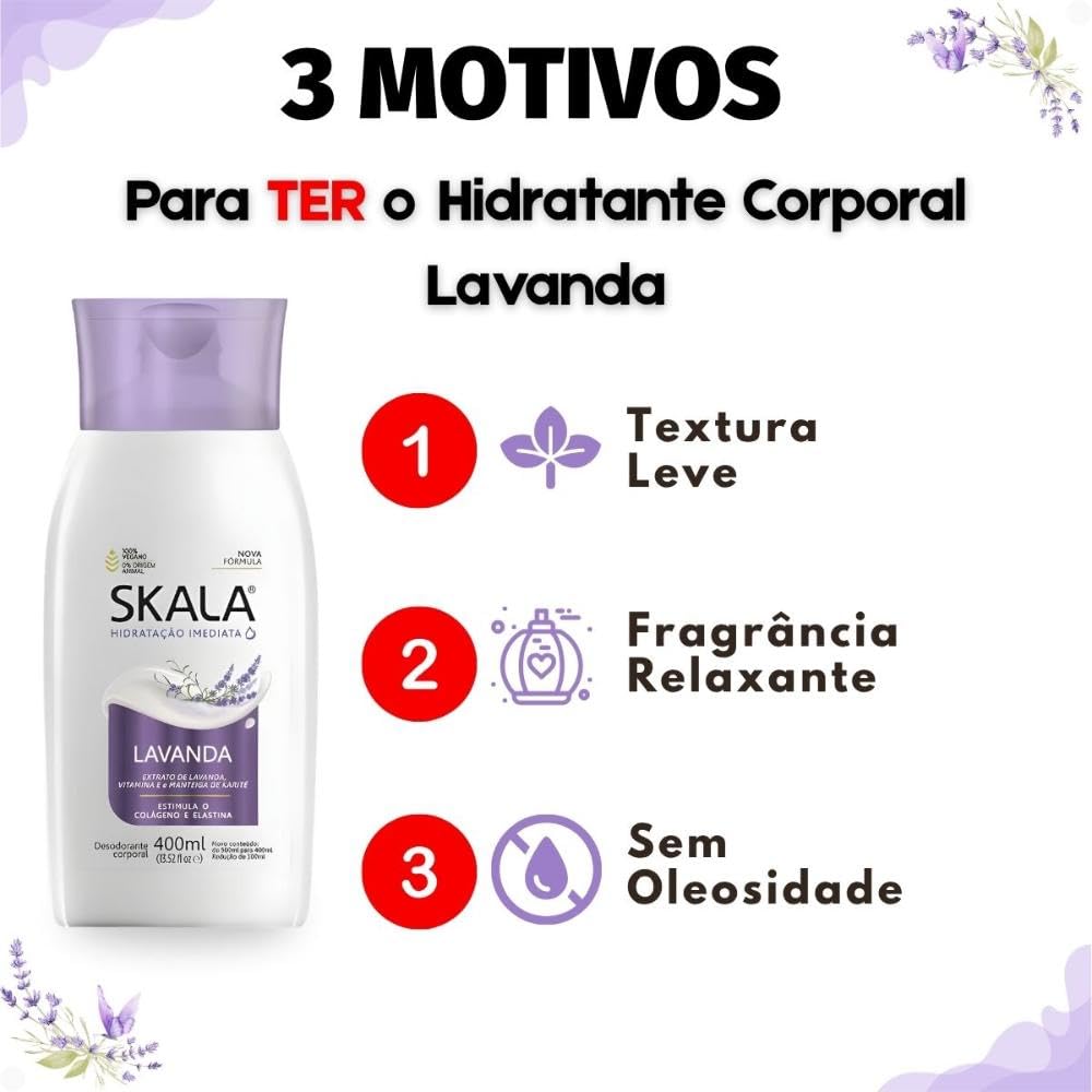 Skala Crema Idratante Corpo - Fiore di Lavanda 400ml Idratante Lavanda