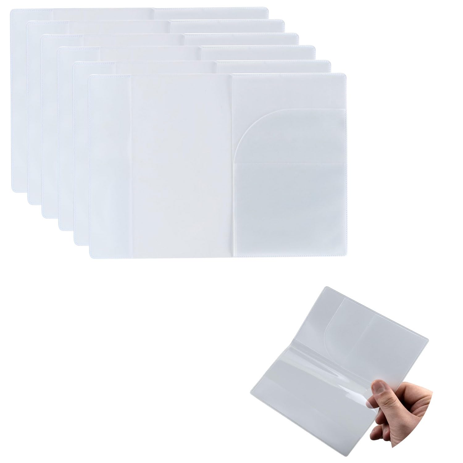 

Прозрачная обложка для паспорта Защитная обложка для паспорта Набор из 6 обложек для паспорта Тонкий виниловый водонепроницаемый пылезащитный антимагнитный защитный держатель для паспорта